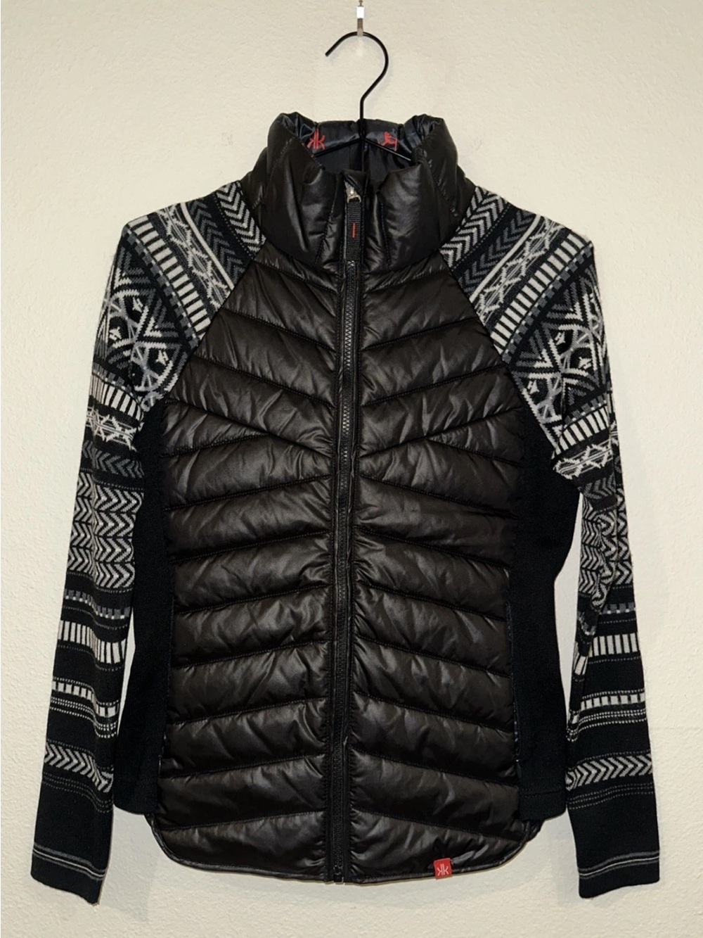 Krimson Klover Switchback Hybrid Jacket in the Black Fair Isle / Nordic
